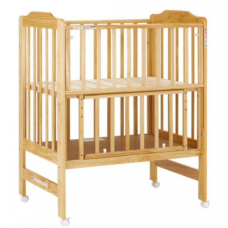 【ふるさと納税】カトージ ハイシートミニベッド （ナチュラル）｜カトージ KATOJI ブランド 子育て お昼寝 子ども 子供 おしゃれ 赤ちゃん ベビー ベビー用品 ベビーベッド ベッド ハイタイプ 家具 かわいい ナチュラル ミニベッド キャスター すのこ