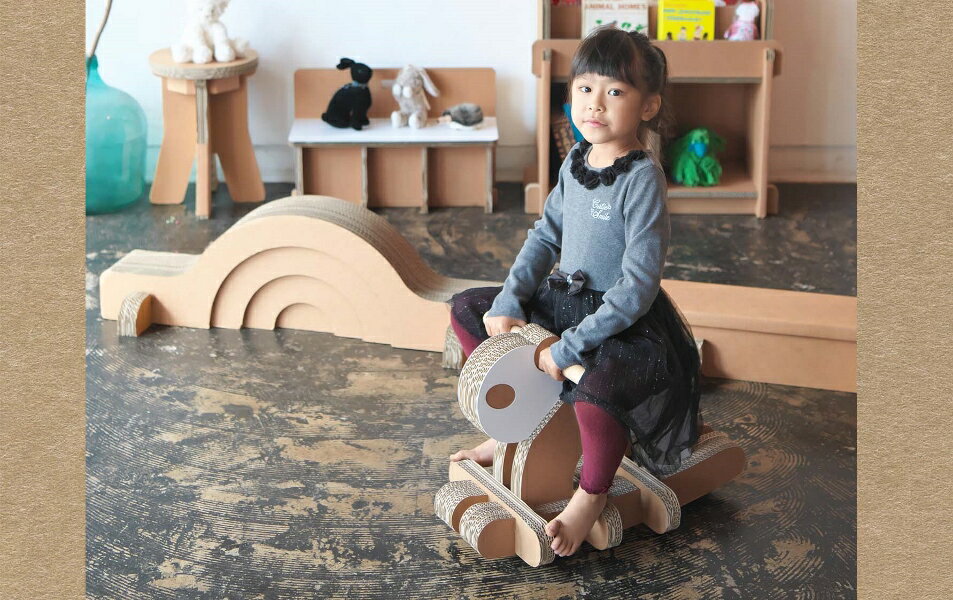 【ふるさと納税】【ダンボール家具・トイ】ダンボールパンダゆらゆら｜ぱんだ おもちゃ 子ども 遊具 遊び 室内遊び かわいい