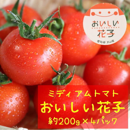 13-10_とても甘いトマト「おいしい花子」 ｜ トマト とまと 完熟 国産 フルティカ 甘い 糖度 リコピン 健康 栄養 美容 生活習慣病 ミニトマト ミディアムトマト フルーツトマト 肉厚 800g 送料無料