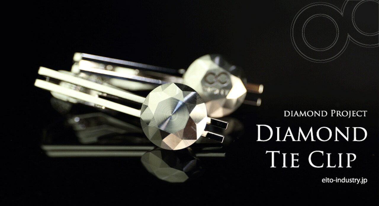 犬山ブランド ダイヤモンドタイピン（ステンレス製）｜ ステンレス 金属加工 タイピン TIE CLIP アクセサリー プレゼント 贈答 ギフト おしゃれ 身だしなみ エイト工業 犬山市 愛知県