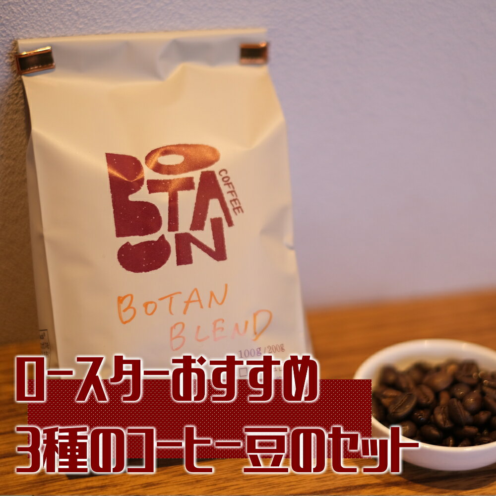 ロースターおすすめ3種のコーヒー豆のセット| コーヒー 珈琲 おすすめ 焙煎 コーヒー豆 珈琲豆 3種 自家焙煎 飲料 ドリップ 珈琲ボタン 飲み比べ セット オリジナルグッズ グッズ キャニスター カレンダー 日めくり 犬山市 城下町 愛知県