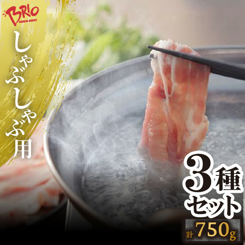 ブリオ あいぽーく しゃぶしゃぶ用 3種 セット [ ロース 、 肩ロース、 バラ ]各250g×3 計750g 常滑市 豚肉 美味しい肉 鍋 小分け 石川養豚場 ブランド 豚 農場 HACCP 認証 愛知県産豚肉 うす切り 人気 冷凍 おいしい 食べ比べ 送料無料