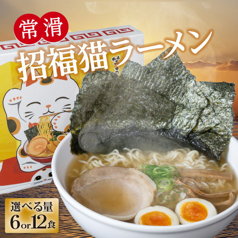 常滑招福猫ラーメン[2食入×3箱 または 2食入×6箱 からお選びください]鬼崎海苔を使用 しょうゆラーメン 招き猫 中華 ラーメン 即席めん 海苔入りラーメン 鬼崎のり 簡単調理 ご当地ラーメン 常滑市 即席ラーメン ラーメン 常滑市特産ラーメン 送料無料