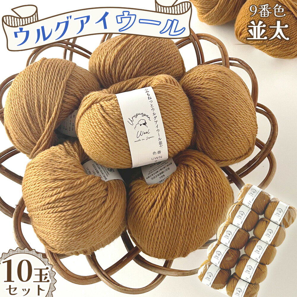 36位! 口コミ数「0件」評価「0.0」毛糸 ウルグアイウール並太 9番色 10玉セット ／ ウール100％ 並太毛糸 手編み 編み物 ハンドメイド 冬小物 マフラー 帽子 セーター ブランケット 編みやすい ふっくら 愛知県 No.357