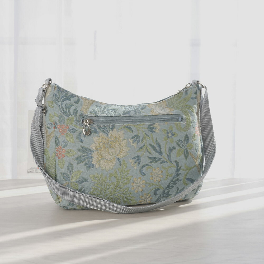 【ふるさと納税】尾州織物　横長 ショルダーバッグ LB ／ カバン 尾州織物 毛織物 日本製 布バッグ 上品 通勤 通学 普段使い お出かけ 職人 伝統工芸 贈り物 送料無料 愛知県 特産品 No.413