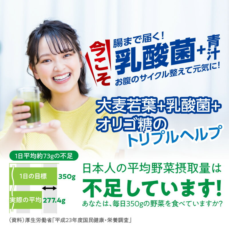 【ふるさと納税】ドラッグストア 売上No.1 青汁 乳酸菌 プラス 無添加 大麦若葉 山本漢方 計 60スティック 入り 粉末 60スティック入り × 1箱 おいしい青汁 毎朝習慣 野菜不足 野菜摂取 免活 腸内環境 健康維持をサポート 愛知県 小牧市 送料無料 3