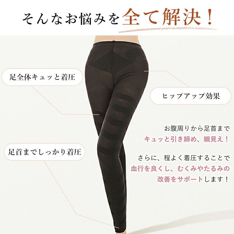 【ふるさと納税】履くだけ 美尻 ＆ 美脚 3D 着圧 レギンス 1枚 選べる サイズ Mサイズ Lサイズ M L スパッツ タイツ レディース 加圧 むくみ解消 補正下着 引き締め 強圧 愛知県 小牧市 送料無料 f232190-komaki-10001285 愛知県小牧市 サンプル画像3