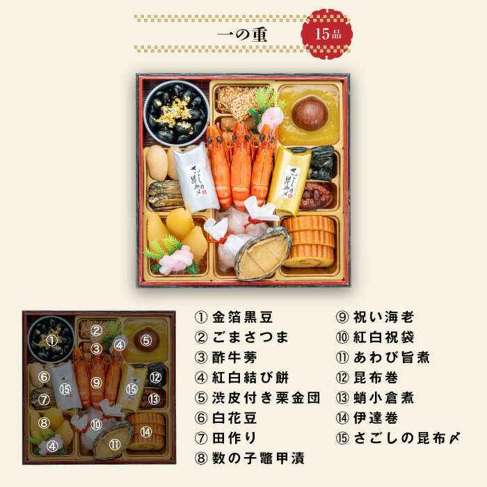 【ふるさと納税】千賀屋謹製 2026年 迎春 おせち料理 祝華千 和風 三段重 3人前 全41品 数の子 海老 ズワイガニ あわび 冷蔵 謹製 おせち 解凍不要 盛り付け済み 祝い箸 年末 年内 手間なし 正月 大晦日 新春 縁起物 海の幸 山の幸 お取り寄せ 愛知県 小牧市 送料無料