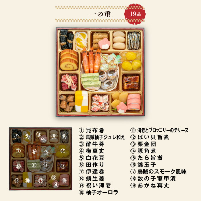 【ふるさと納税】千賀屋謹製 2026年 迎春 おせち 「おもてなし」 4人前 〜 5人前 全57品 数の子 海老 紅鮭 冷蔵 和風 三段重 謹製 おせち料理 解凍不要 盛り付け済み 祝箸 年末 年内 配送 手間なし 大晦日 お正月 縁起物 おつまみ お取り寄せ 愛知県 小牧市 送料無料