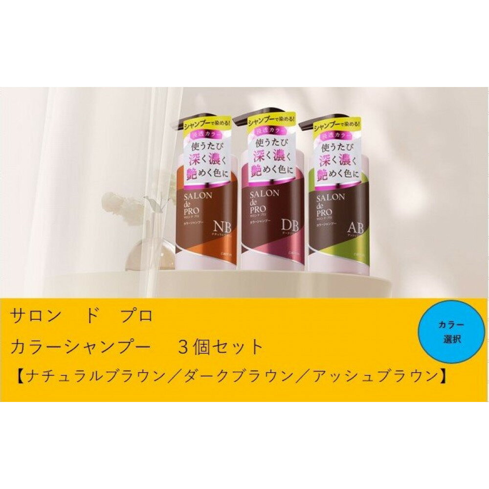 【ふるさと納税】ダリヤ　サロン　ド　プロ　カラーシャンプー 3個セット＜ナチュラルブラウン/ダークブラウン/アッシュブラウン＞