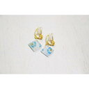 【ふるさと納税】【七宝】青い花のイヤリング SV(金色・S)- ギフト包装付き -