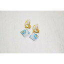 【ふるさと納税】【七宝】青い花のイヤリング SV(金色・M)- ギフト包装付き -