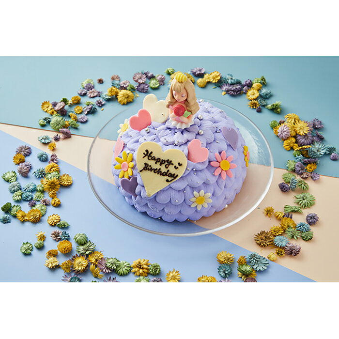 [パープル]プリンセス ケーキ 1個 5号 4〜6名分 | デザート スイーツ お菓子 洋菓子 チョコ チョコレート 美味しい 生 クリーム スポンジ 果物 くだもの フルーツ 桃 もも 梨 なし 人気 おすすめ ギフト お取り寄せ グルメ 愛知県 大府市