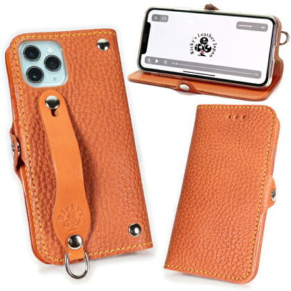 mini 手帳型 レザーケース 栃木レザー <左開き>「11.オイルしぼ キャメル」 リッキーズレザー Ricky's