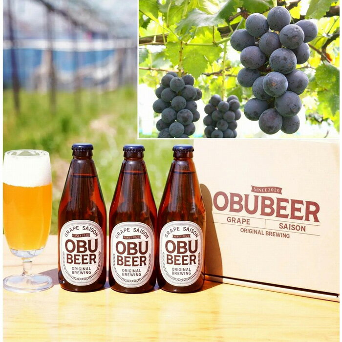 【8月発送】巨峰を使ったすっきりな味わいのクラフトビールOBUBEER【巨峰】 3本と大府産巨峰1キロのOBUセット | ビール 地ビール OBU BEER 愛知 大府 ぶどう 果物 フルーツ 酒 お酒 さけ sake アルコール 冷蔵 お取り寄せ 人気 おすすめ ギフト