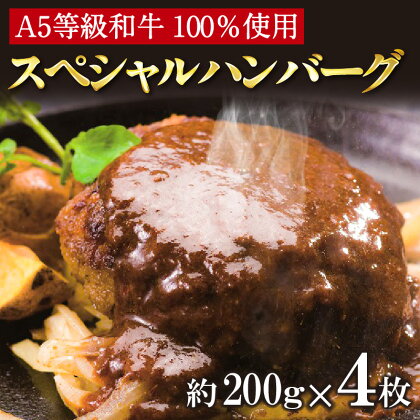 A5等級和牛100％ 肉や大善スペシャルハンバーグ 【約200g×4枚】 和牛 手作り ハンバーグ A5等級 牛肉 大善 スペシャルハンバーグ 国産 人気 グルメ 和牛100% 高級 牛肉のみ使用 お取り寄せ 簡単調理 冷凍 送料無料