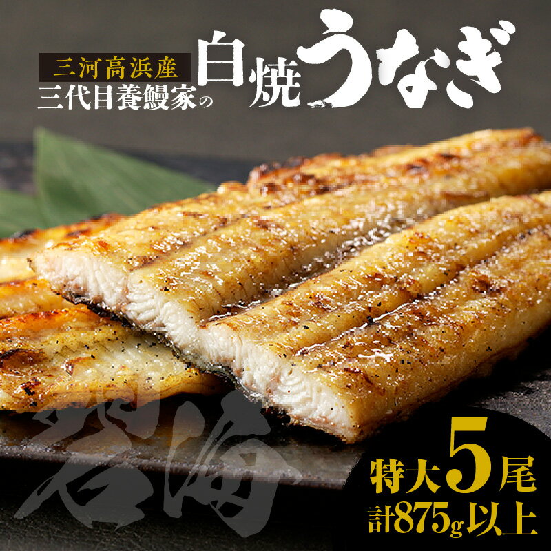 【ふるさと納税】三河高浜産三代目養鰻家の白焼きうなぎ 【特大5尾・計875g以上 】タレ付 鰻 マツコの知らない世界 愛知県産 白焼き 特大うなぎ 国産 タレ うなぎ グルメ 養殖 肉厚 お祝い 丑の日 おいしい 食べ物 プレゼント ご馳走 高級 贈り物 魚介類 送料無料