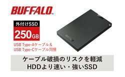 【ふるさと納税】BUFFALO/USB3.2（Gen1）ポータブルSSD TypeA＆C　250GB　【電化製品・バッファロー・取扱説明書・250GB】･･･ 画像1