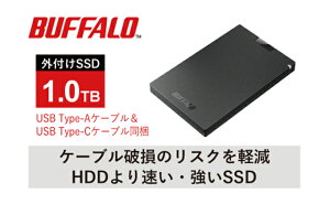 【ふるさと納税】BUFFALO バッファロー ポータブル SSD 1.0TB TypeA & TypeC USB 電化製品 家電 パソコン PC周辺機器 パソコン周辺機器 【 日進市 】
