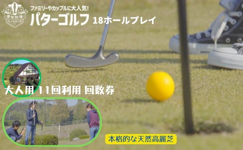 【ふるさと納税】パターゴルフ大人用11回利用回数券　【 チケット 運動 スポーツ 18ホール パターゴルフチケット 天然高麗芝 見晴らしのいいコース のどかな立地 】