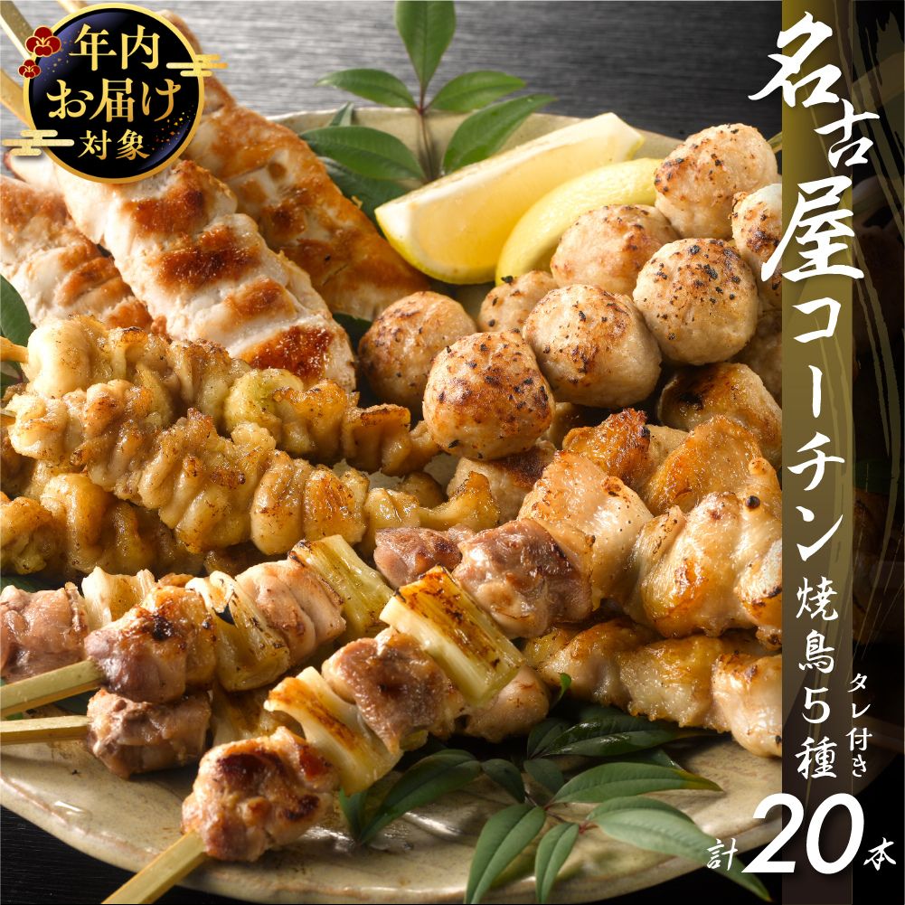 【ふるさと納税】年内発送 鶏三和 名古屋コーチン 焼鳥 串 5種盛り 20本 （ももねぎま・ささみ・ぼんじり・皮）40g×各4本 発送時期が選べる つくね串 48g×4本 三和の純鶏 地鶏 たれ付き タレ 焼き鳥 さんわ コーチン 地鶏 渥美半島 田原市 10000円