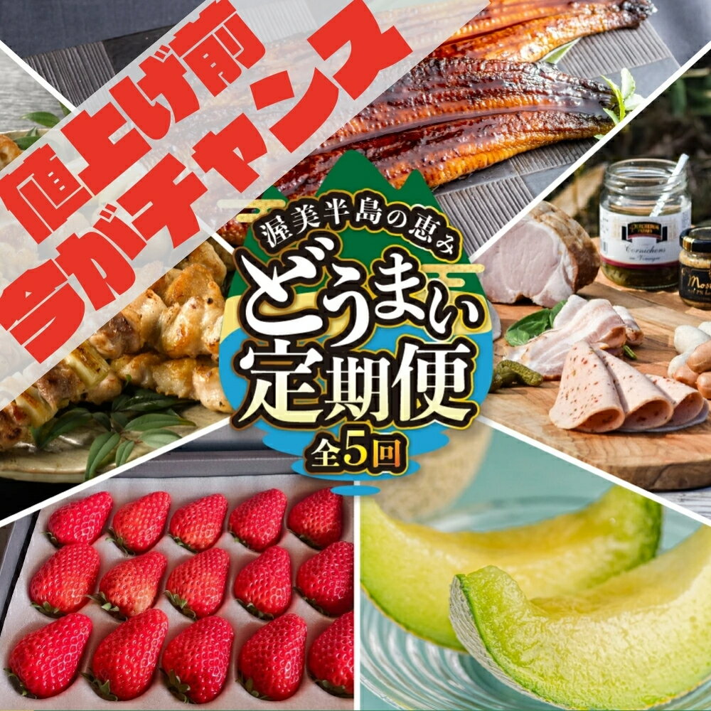 【ふるさと納税】《5月末金額改定》渥美半島の恵み どうまい 定期便 全5回 ( うなぎ / いちご / 名古屋コーチン / メロン / ハム ) 5ヶ月 5回 魚 鰻 ウナギ 蒲焼 簡単調理 メロン いちご フルーツ 地鶏 蒲焼 ハム 豚 高評価 幻の青うなぎ 海の幸 人気 5万円 50000円