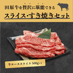 【ふるさと納税】田原牛 スライスすき焼き セット 牛ロース スライス 500g すき焼き用 500g 牛肉 ビーフ しゃぶしゃぶ お取り寄せ 牛 特産 ご当地 グルメ 国産 霜降り ふるさと納税 肉 冷凍 贅沢 和食 洋食 祝 田原市 送料無料 30000 円 三万円 3万円･･･ 画像1