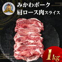 【ふるさと納税】みかわポーク肩ロース肉スライス 1kg 豚肉 ロース ステーキ トンテキ 豚テキ 豚 ぶた ポーク 冷凍 真空 真空パック 小分け 焼肉 焼き肉 豚汁 煮物 BBQ 渥美半島 愛知県 田原市