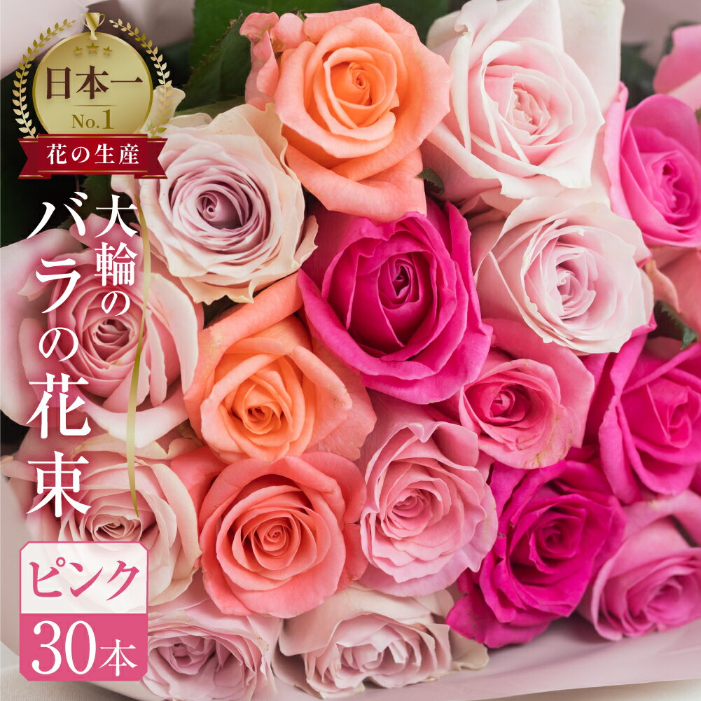 11位! 口コミ数「0件」評価「0」バラ 花束 大輪 ピンク 30本 (40cm) ピンクミックス ブーケ 薔薇 ローズ 生花 母の日 遅れてごめんね 日時指定可 観賞用 プレ･･･ 