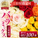 【ふるさと納税】バラ 花束 訳あり ご家庭用 選べる 40本 / 100本 花 お届け チャーミングローズ 薔薇 ローズ 生花 ミックス 誕生日 フラワー 雑貨...