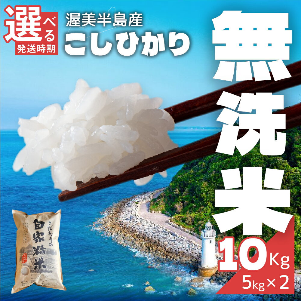 [新米 先行予約]無洗米 コシヒカリ 10kg 発送時期が選べる ( 5kg × 2袋 ) 無洗米 米 白米 精米 国産 訳あり こしひかり 無洗米 簡易包装 送料無料 えらべる 発送時期 10キロ お米 コメ こめ おこめ 先行予約米 お米 新米 常温 定期便 人気 令和6年産