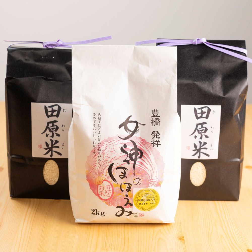 【ふるさと納税】渥美半島米セット 6kg セット 食べ比べ 田原米2kg × 2袋 女神のほほえみ2kg ×1袋 希少米 米問屋直送 米 お米 白米 ご飯 ごはん こめ コメ 6kg 田原市 渥美半島