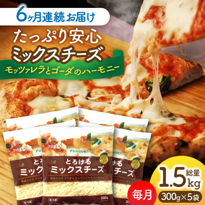 【ふるさと納税】【6回定期便】 ミックスチーズセット 300g×5袋 6ヵ月お届け 合計9kg チーズ 大容量 個包装 愛西市/株式会社ヨシダコーポレーション[...