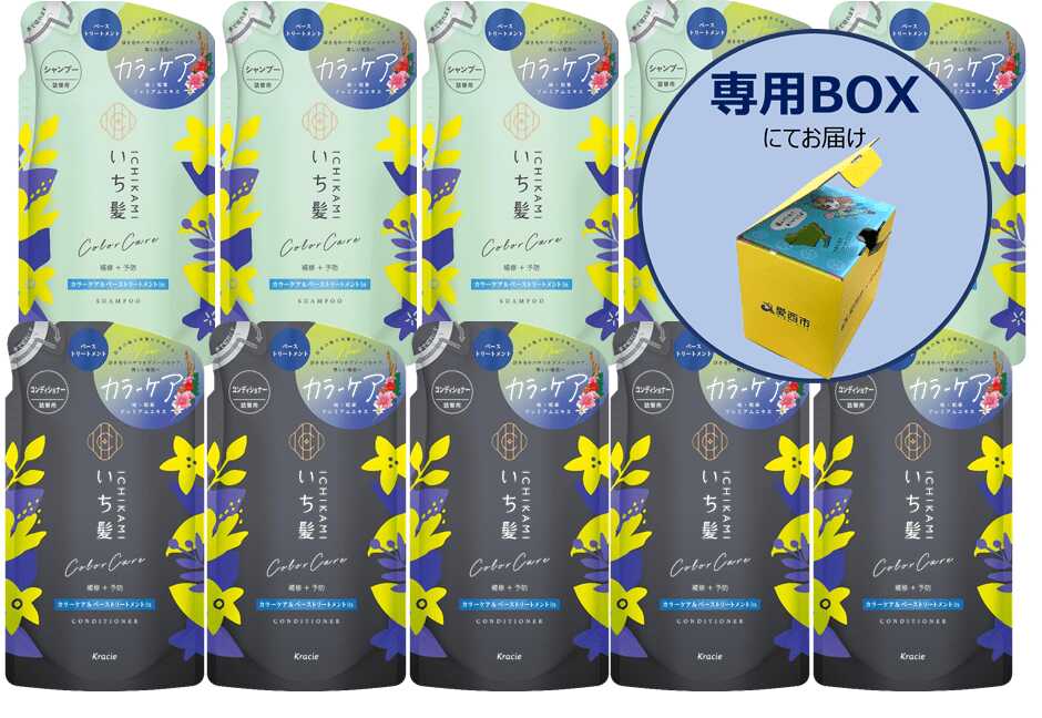 【ふるさと納税】いち髪 カラーケア＆ベーストリートメントin シャンプー＆コンディショナー 詰替用 各5袋セット Kracie クラシエ シャンプー 愛西市/クラシエホームプロダクツ [AEBE001]