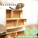 【ふるさと納税】床置きタワー・壁付けキャットウォークで使えるキャットボックス 2段4点セット(左上がり)【1563423】