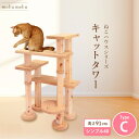 【ふるさと納税】【ねこハウスシリーズ】キャットタワー シンプル40シリーズTypeC 上がりやすいキャットタワー【1563434】