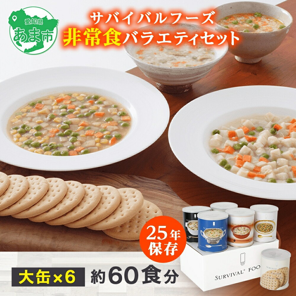 2位! 口コミ数「0件」評価「0」【2024年4月末より順次発送】25年保存（非常食）サバイバルフーズ　大缶バラエティセット（60食相当）　【缶詰・非常食】