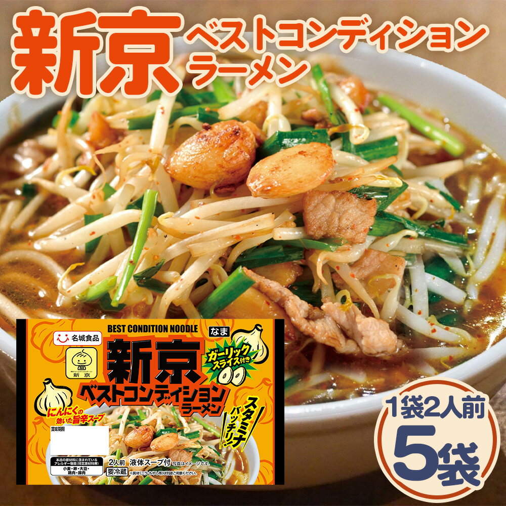 【ふるさと納税】 新京ベストコンディションラーメン 2人前 5袋 ／ ご当地ラーメン 旨辛 スタミナ にんにく ガーリック ベトコンラーメン新京 コラボ商品 人気店監修 お取り寄せ 中華 麺 昼食 夕食 夜食 時短 料理 愛知県 No.249