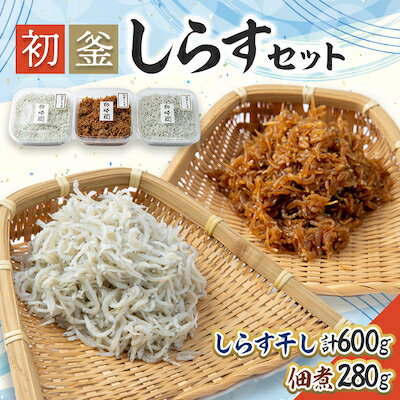 22位! 口コミ数「1件」評価「5」 しらす 880g ( しらす 300g × 2 パック 佃煮 280g ) セット 釜揚げ 初釜 減塩 無添加 無着色 冷凍 愛知県 南知･･･ 