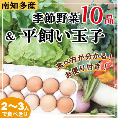 旬の季節野菜セット(10〜12品目)&平飼い玉子10個[配送不可地域:離島]