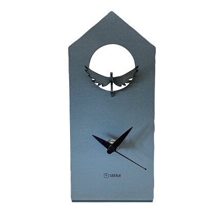 GRAVIRoN Bird Clock 置き時計 ハト 酸洗鉄 時計 置時計 アナログ おしゃれ インテリア 小型 卓上 雑貨 アンティーク 送料無料