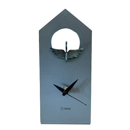 GRAVIRoN Bird Clock 置き時計 オカメインコ 酸洗鉄 時計 置時計 アナログ おしゃれ インテリア 小型 卓上 雑貨 アンティーク 送料無料