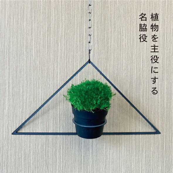 【ふるさと納税】GRAVIRoN Hang Plants シリーズ プランツハンガー Triangle (黒皮鉄) ハンギングプランツ プランター ハンギング エアプランツ 吊るす 植物ホルダー 観葉植物 インテリア 金属製 おしゃれ モダン 日本製 送料無料