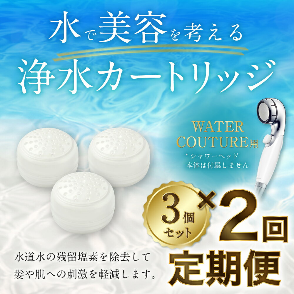 【ふるさと納税】【定期便】シャワーヘッド用 浄水カートリッジ ( 3個セット × 2回発送 定期便 ) ウォータークチュール用 塩素除去 節水 交換簡単 送料無...