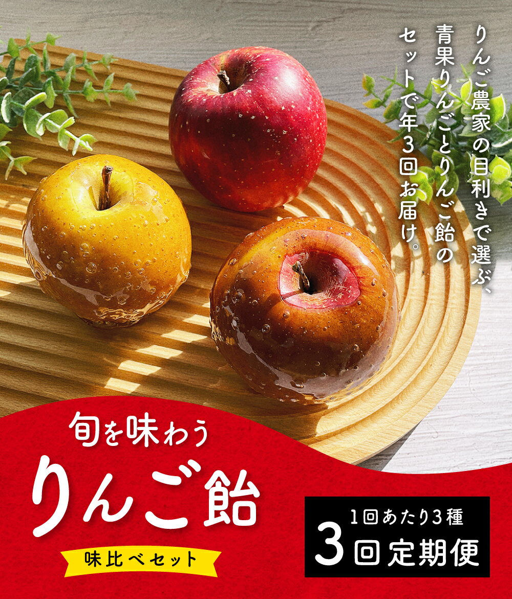 【ふるさと納税】【定期便3回】旬を味わうりんご飴 味比べセット 【2024年9月より順次発送予定】 りんご りんごあめ りんごアメ リンゴアメ フルーツ アップル 林檎 林檎飴 送料無料