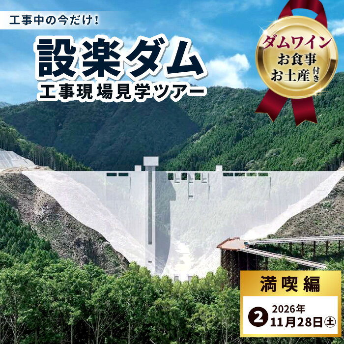 【ふるさと納税】今だけの体験！限定5組！11月28日（土）ダムワイン・食事・お土産付き！設楽町 巨大ダム工事現場見学ツアー 満喫編 1組4名まで ダム 1日 限定 イベント 体験チケット 見学 巨大ダム 道の駅したら 愛知県 設楽町-288