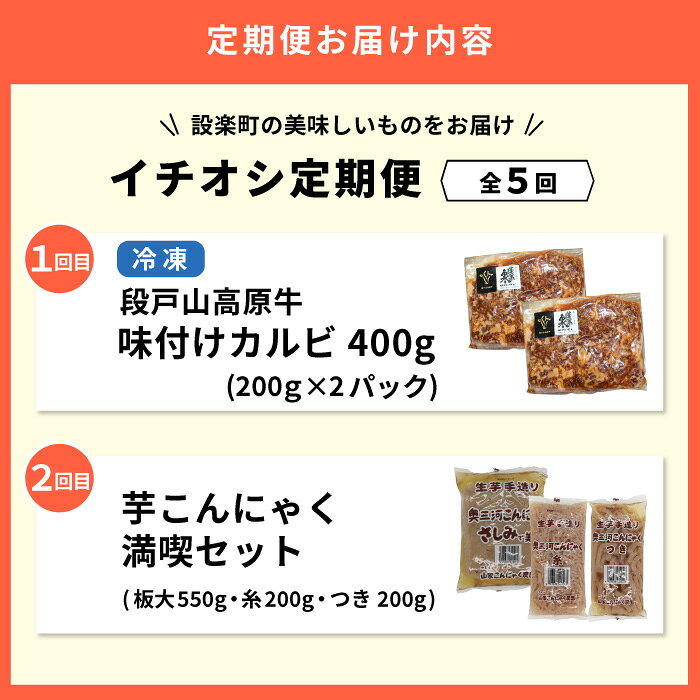 【ふるさと納税】《全5回 定期便》 設楽町 イチオシ★定期便 バラエティ セットお肉 サーモン お米 こんにゃく カルビ 唐揚げ 牛肉 肉 米 簡単調理 愛知県 設楽町-303 f235610-shitara-10000238 愛知県設楽町 サンプル画像2
