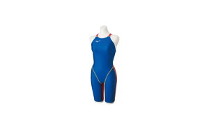 【ふるさと納税】ミズノ 10 競泳レース水着STREAM ACE（ウィメンズハーフスーツ）ブルー×ローズ ジュニアサイズ