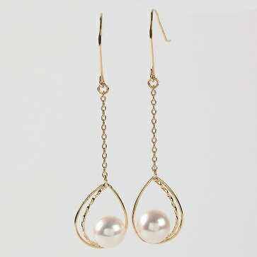 【ふるさと納税】704 K18YGあこや本真珠ピアス ティアドロップ5.5mmUP K18 イエローゴールド あこや真珠 ピアス 伊勢志摩 アクセサリー ジュ...