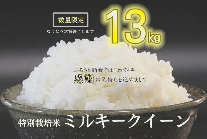 【ふるさと納税】＜13kg＞特別栽培米 ミルキークイーン 期間限定 数量限定 令和四...